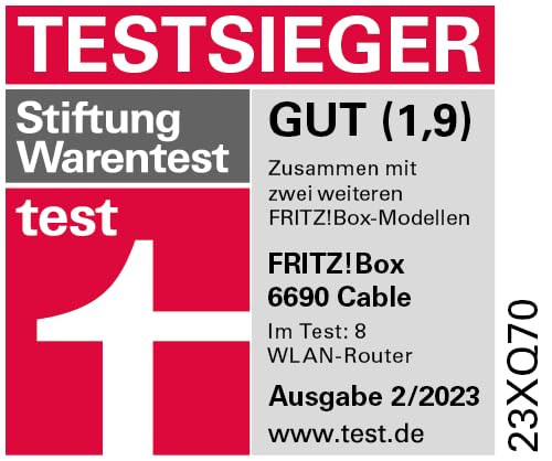 FRITZ!Box 6690 Cable – Wi-Fi 6 Kabelrouter mit DOCSIS 3.1, DECT & USB 3.0k