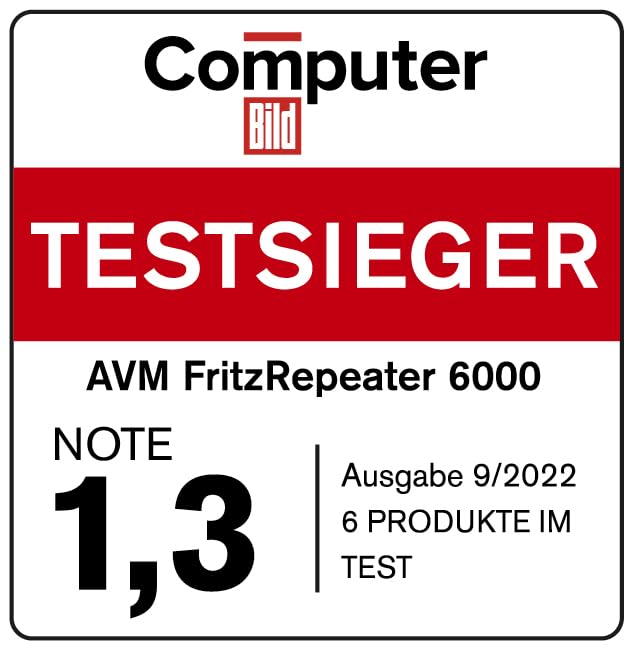 FRITZ!Repeater 6000 – Wi-Fi 6 Tri-Band Repeater mit bis zu 6.000 MBit/s & 2.5-LANk