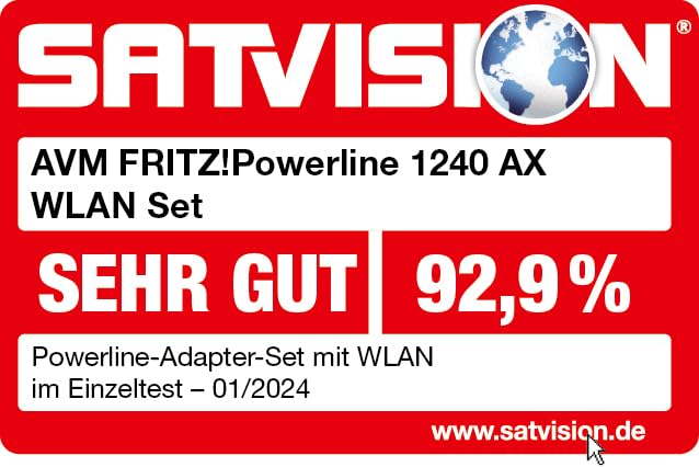 FRITZ!Powerline 1240 AX Set – Wi-Fi 6 Powerline mit WLAN & 1.200 MBit/sk