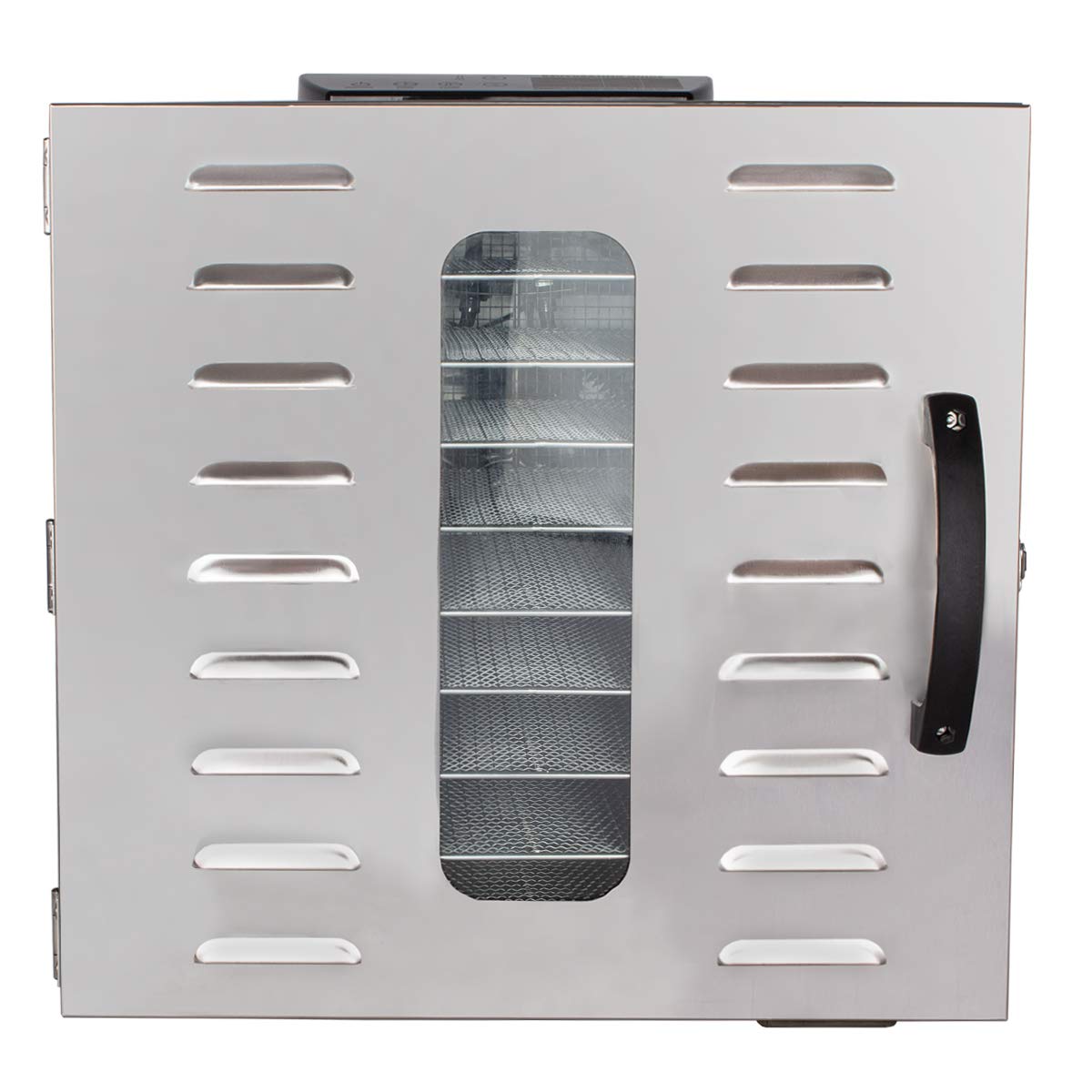 Beeketal 'BDA-15' Dörrautomat aus Edelstahl mit 10 Etagen, Zeitschaltuhr (max. 24h), einstellbarer Temperatur (30-90 °C) und LED Bedienfeld - Profi Gastro Dörrgerät inkl. 10 Einlegegitterk