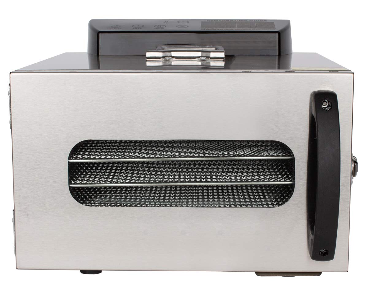 Beeketal 'BDA-15' Dörrautomat aus Edelstahl mit 10 Etagen, Zeitschaltuhr (max. 24h), einstellbarer Temperatur (30-90 °C) und LED Bedienfeld - Profi Gastro Dörrgerät inkl. 10 Einlegegitterk