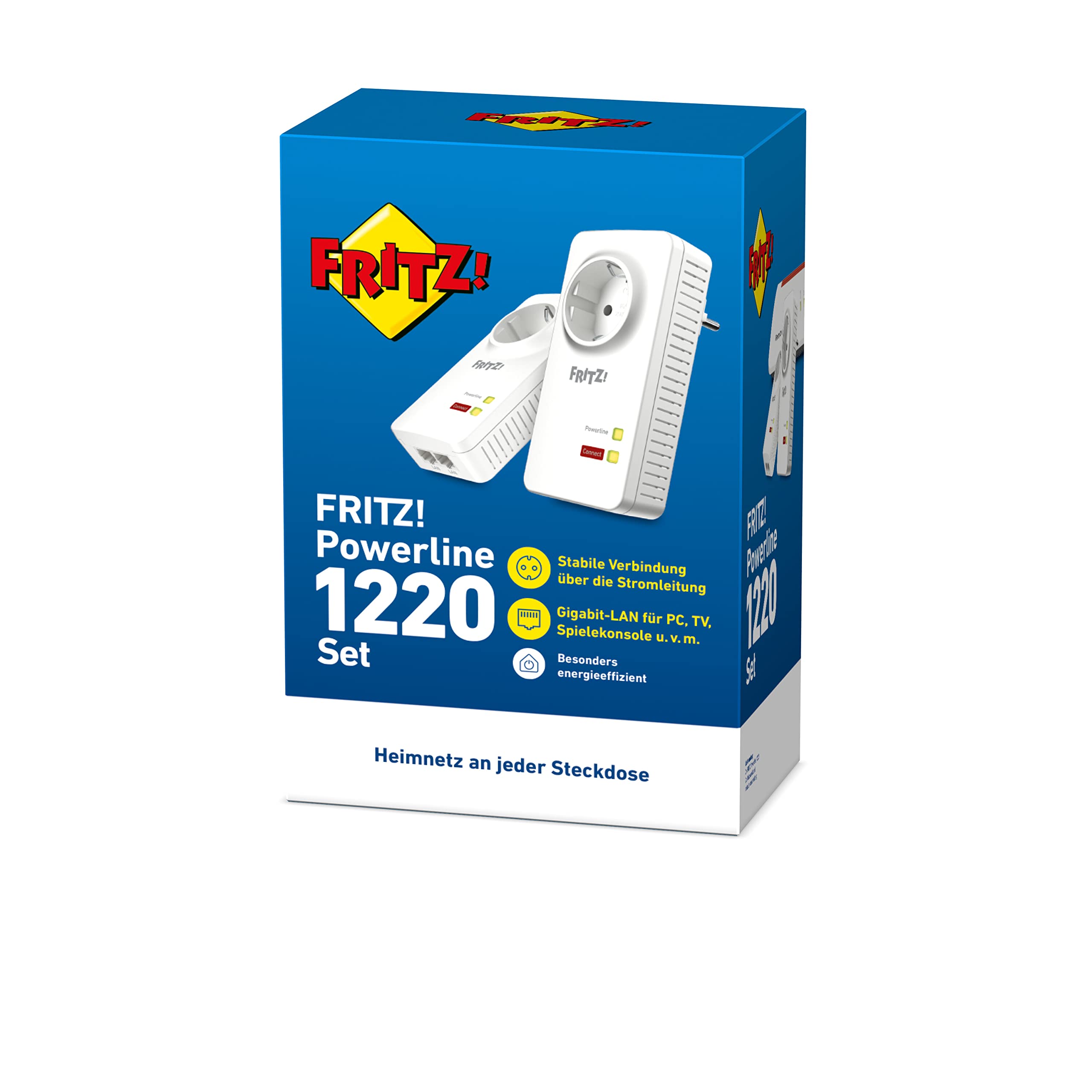 FRITZ!Powerline 1220 Set – 1.200 MBit/s mit 2x Gigabit-LAN pro Adapterk