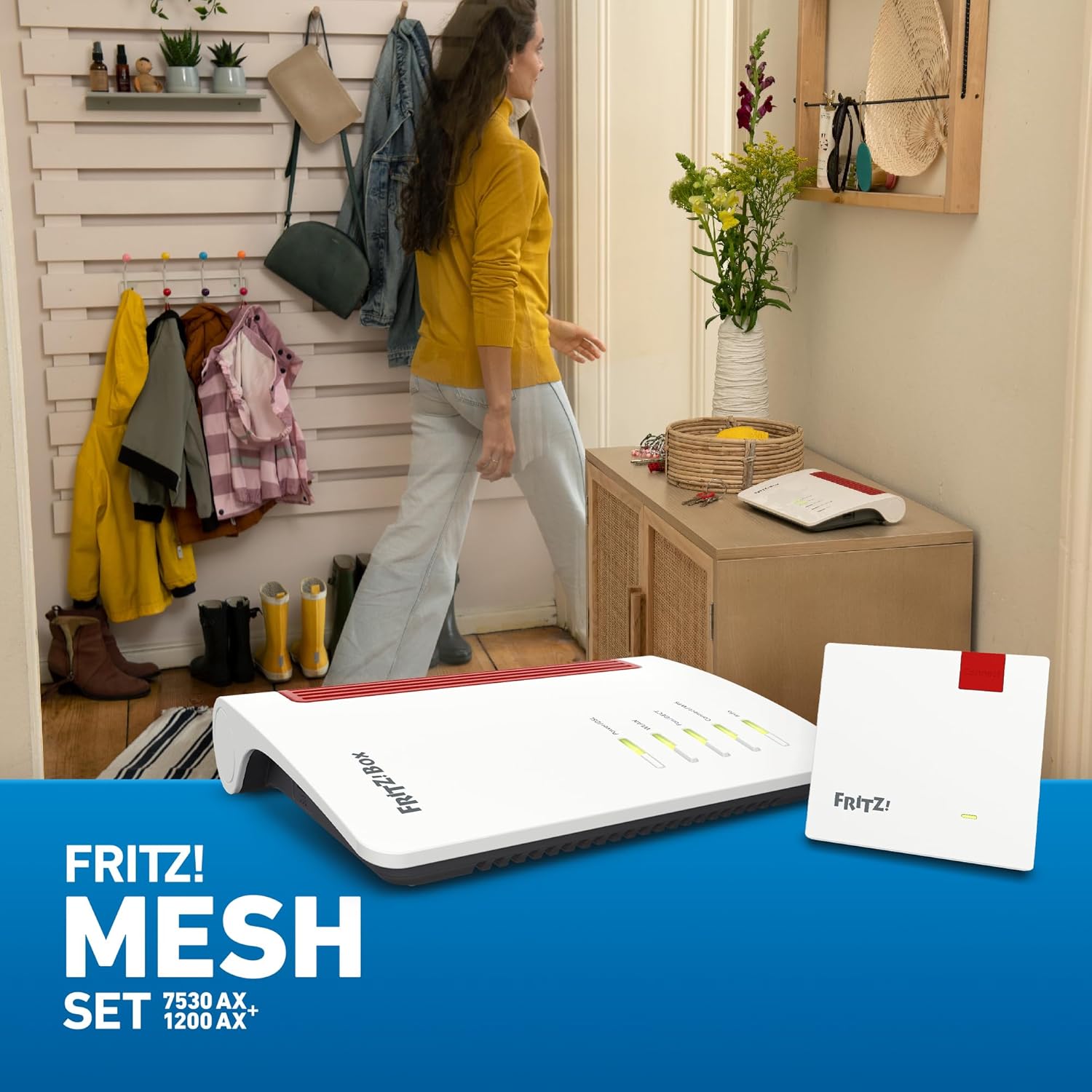FRITZ!Mesh Set – 7530 AX Wi-Fi 6 Router + 1200 AX Repeater, bis 2.400 MBit/sk