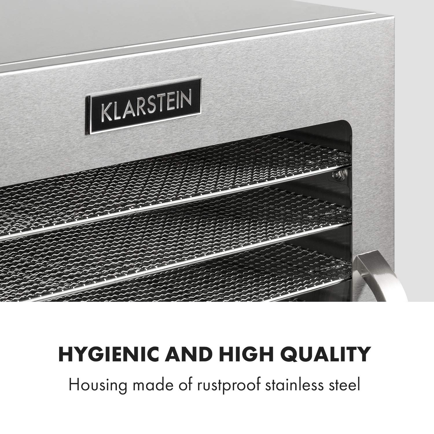 Klarstein Dörrgerät, Dörrautomat für Gemüse, Obst, Pilze & Fleisch, 1500W Edelstahl-Dörrautomat, Trockenautomat mit 16 Metallgitter, Dörrgerät mit 24H Timer & Touch-Display, Food Dehydratork