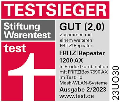 FRITZ!Repeater 1200 AX – Wi-Fi 6 Dualband Repeater mit bis zu 2.400 MBit/sk