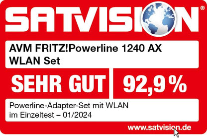FRITZ!Powerline 1240 AX Set – Wi-Fi 6 Powerline mit WLAN & 1.200 MBit/sk