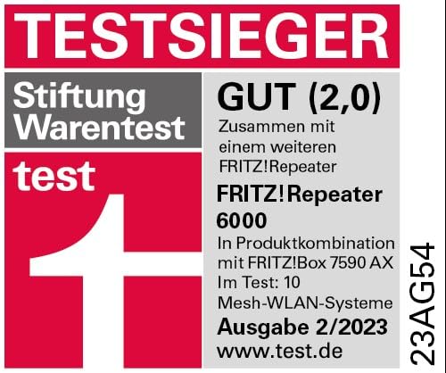 FRITZ!Repeater 6000 – Wi-Fi 6 Tri-Band Repeater mit bis zu 6.000 MBit/s & 2.5-LANk