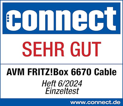 FRITZ!Box 6670 Cable – Wi-Fi 7 Kabelrouter mit DOCSIS 3.1, Zigbee & 2.5-Gbit-LANk