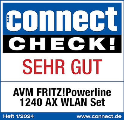 FRITZ!Powerline 1240 AX Set – Wi-Fi 6 Powerline mit WLAN & 1.200 MBit/sk