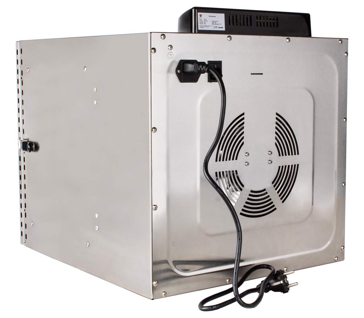 Beeketal 'BDA-15' Dörrautomat aus Edelstahl mit 10 Etagen, Zeitschaltuhr (max. 24h), einstellbarer Temperatur (30-90 °C) und LED Bedienfeld - Profi Gastro Dörrgerät inkl. 10 Einlegegitterk
