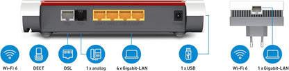FRITZ!Mesh Set – 7530 AX Wi-Fi 6 Router + 1200 AX Repeater, bis 2.400 MBit/sk
