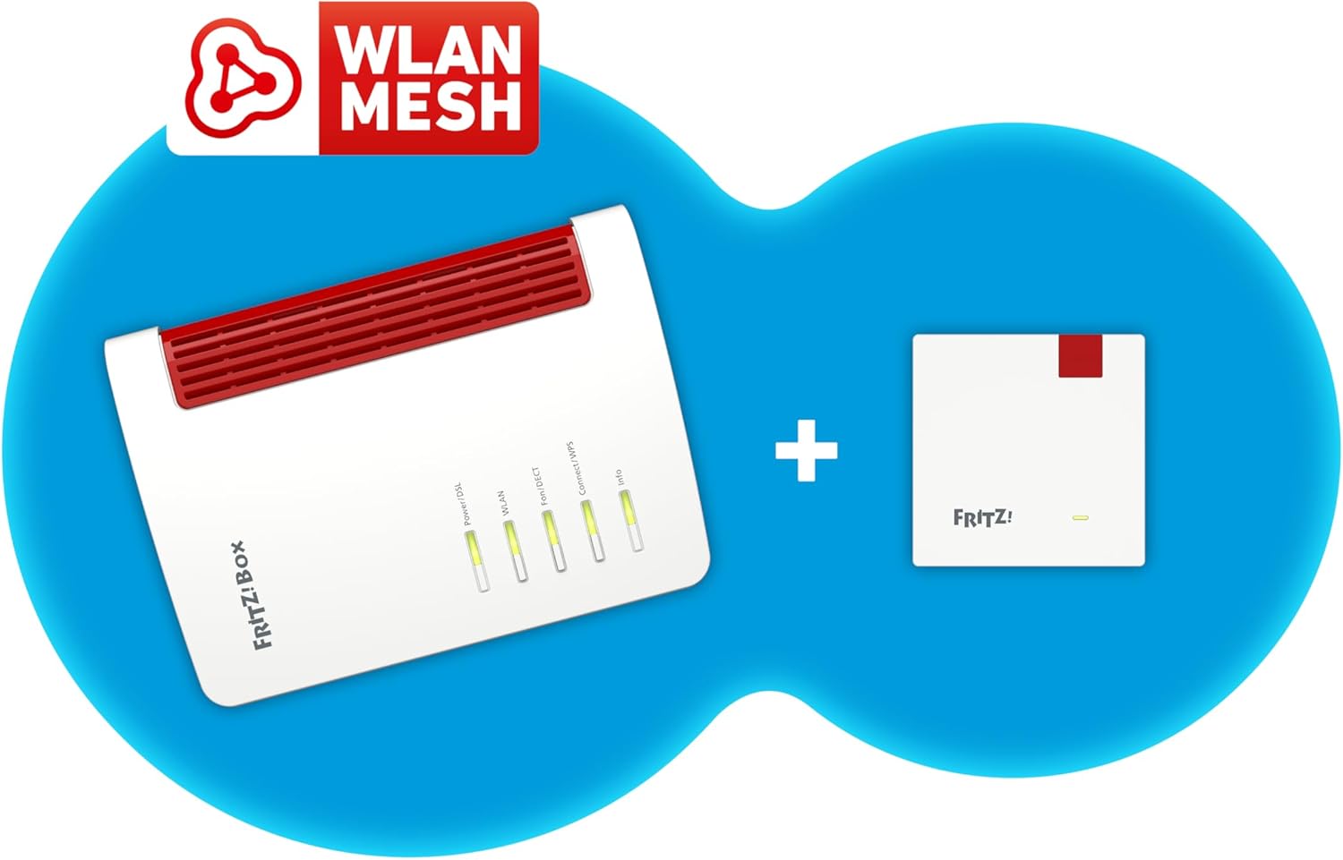 FRITZ!Mesh Set – 7530 AX Wi-Fi 6 Router + 1200 AX Repeater, bis 2.400 MBit/sk