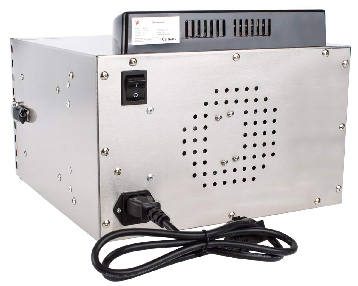 Beeketal 'BDA-15' Dörrautomat aus Edelstahl mit 10 Etagen, Zeitschaltuhr (max. 24h), einstellbarer Temperatur (30-90 °C) und LED Bedienfeld - Profi Gastro Dörrgerät inkl. 10 Einlegegitterk