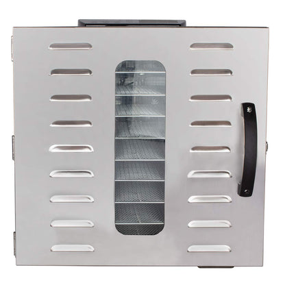 Beeketal 'BDA-15' Dörrautomat aus Edelstahl mit 10 Etagen, Zeitschaltuhr (max. 24h), einstellbarer Temperatur (30-90 °C) und LED Bedienfeld - Profi Gastro Dörrgerät inkl. 10 Einlegegitterk