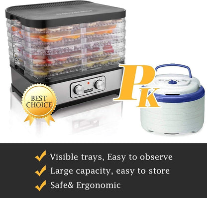 Dehydrator Dehydrator with Temperature Control, 8 Levels Removable Dehydrator, Temperature Control 35-70°C for Meat, Fruits, Vegetables and Nuts, 400 W, Button, BPA-Freek