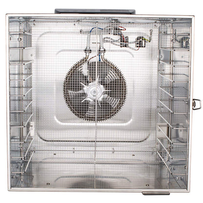 Beeketal 'BDA-15' Dörrautomat aus Edelstahl mit 10 Etagen, Zeitschaltuhr (max. 24h), einstellbarer Temperatur (30-90 °C) und LED Bedienfeld - Profi Gastro Dörrgerät inkl. 10 Einlegegitterk