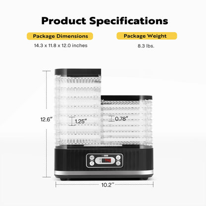 VIVOHOME Dörrautomat mit 8 Einlegefächern 400W BPA frei Dörrgerät mit Temperaturregler von 35°C bis 70°C inkl.72H Timer und Rezept für Fleisch,Obst,Haustier-Leckereienek