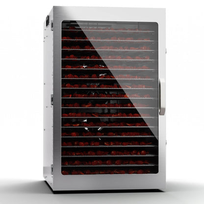 Klarstein Dörrgerät, Dörrautomat für Gemüse, Obst, Pilze & Fleisch, 1500W Edelstahl-Dörrautomat, Trockenautomat mit 16 Metallgitter, Dörrgerät mit 24H Timer & Touch-Display, Food Dehydratork