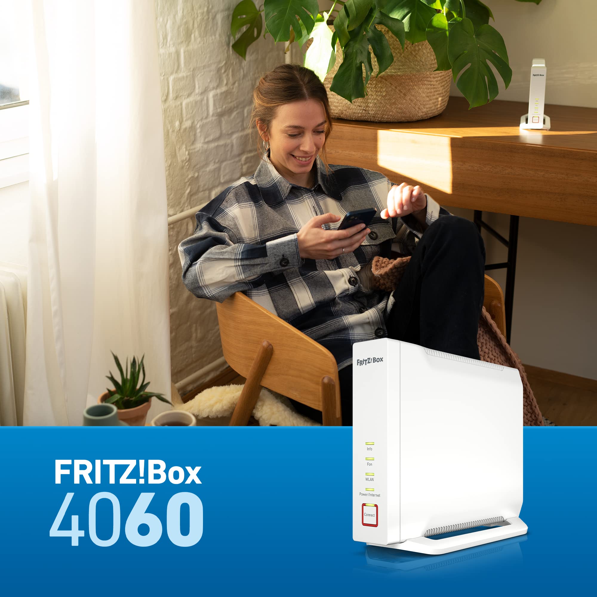 FRITZ!Box 4060 – Wi-Fi 6 Mesh Router mit 4.800 MBit/s, DECT & USB 3.0k