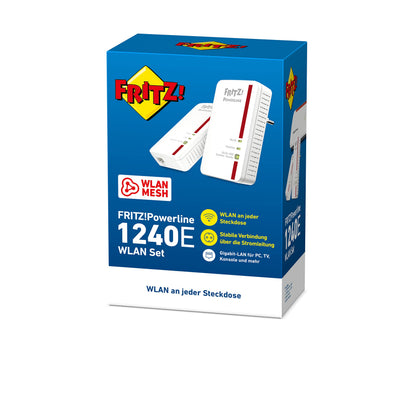 FRITZ!Powerline 1240E/1000E Set – WLAN & 1.200 MBit/s für Streaming & NASk