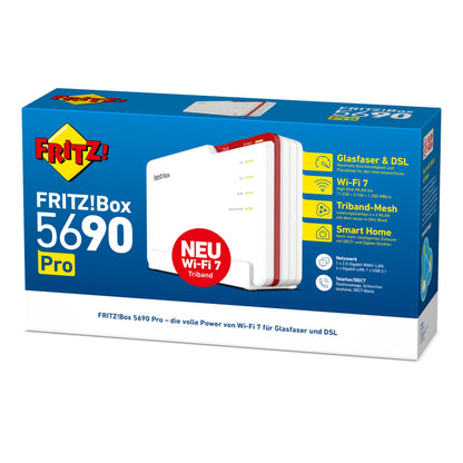 FRITZ!Box 5690 Pro – Wi-Fi 7 Triband-Router für DSL & Glasfaser, Mesh & DECTk