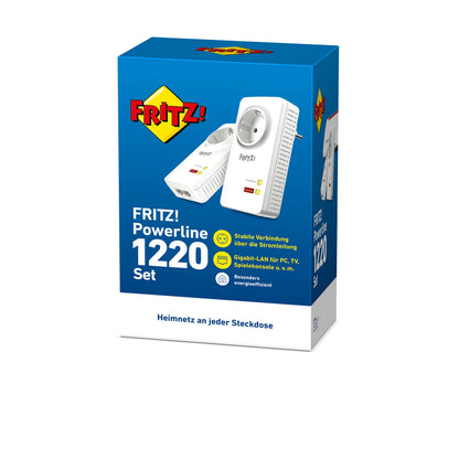 FRITZ!Powerline 1220 Set – 1.200 MBit/s mit 2x Gigabit-LAN pro Adapterk