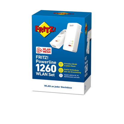 FRITZ!Powerline 1260/1220 Set – WLAN & 1.200 MBit/s für Streaming & NASk