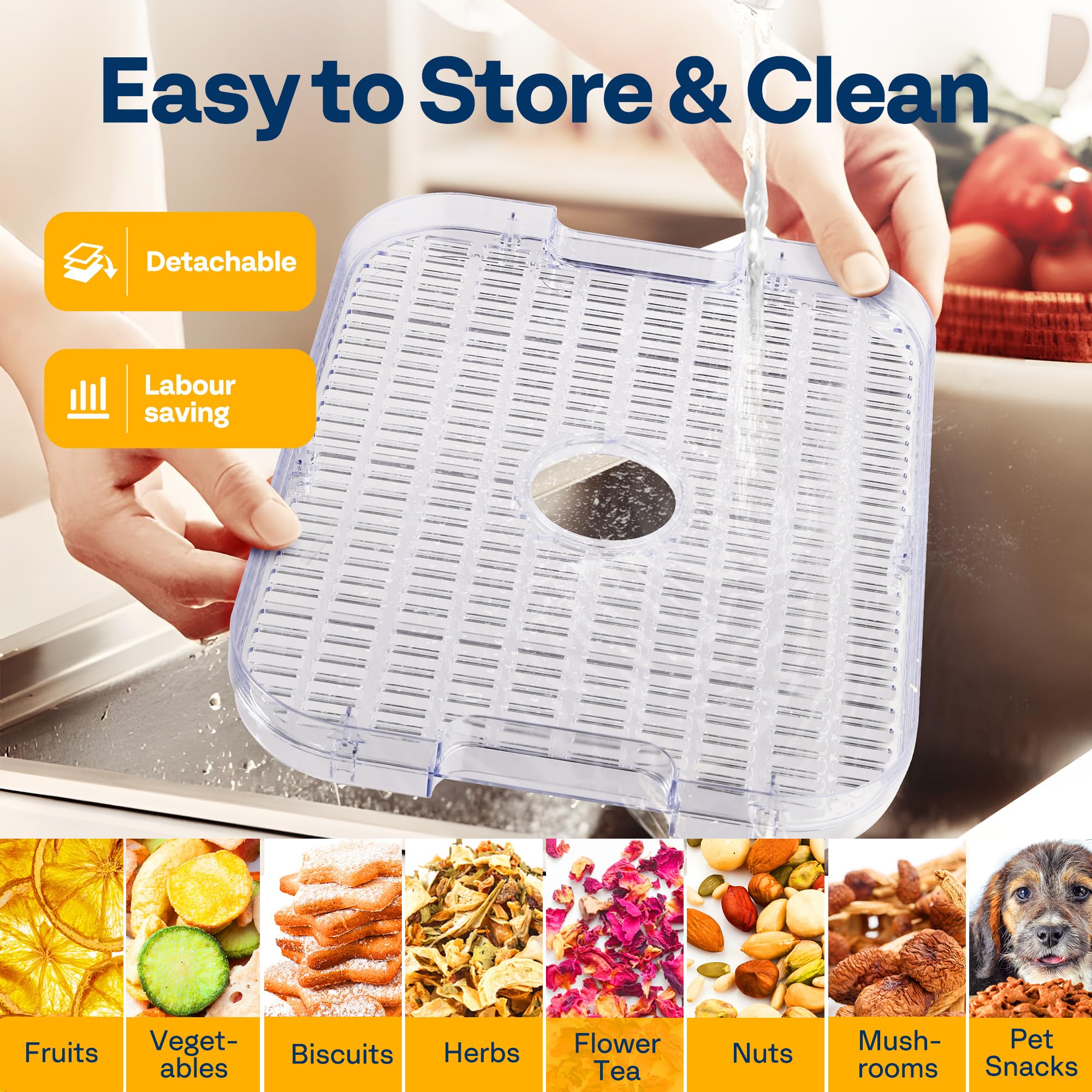 VIVOHOME Dörrautomat mit 8 Einlegefächern 400W BPA frei Dörrgerät mit Temperaturregler von 35°C bis 70°C inkl.72H Timer und Rezept für Fleisch,Obst,Haustier-Leckereienek
