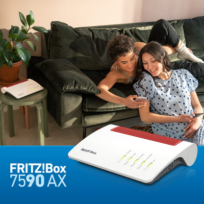 FRITZ!Box 7590 AX Exclusive – Wi-Fi 6 DSL-Router mit Mesh, DECT & USB-Stickk