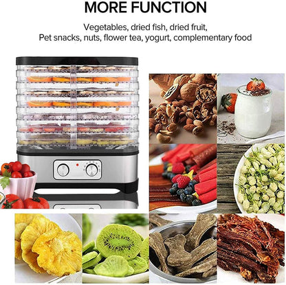 Dehydrator Dehydrator with Temperature Control, 8 Levels Removable Dehydrator, Temperature Control 35-70°C for Meat, Fruits, Vegetables and Nuts, 400 W, Button, BPA-Freek