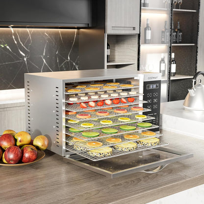 COSTWAY Dehydrator with 8 Grid Trays, 620W Dehydrator 30-70°C Temperature Control & 24H Timer, Overheating & Overload Protection, Food Dryer for Fruit, Meat, Vegetablesk