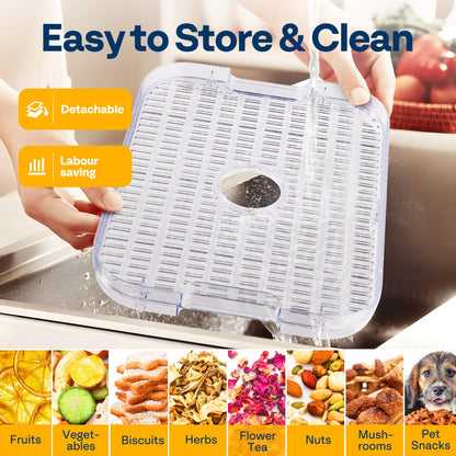 VIVOHOME Dörrautomat mit 8 Einlegefächern 400W BPA frei Dörrgerät mit Temperaturregler von 35°C bis 70°C inkl.72H Timer und Rezept für Fleisch,Obst,Haustier-Leckereienek