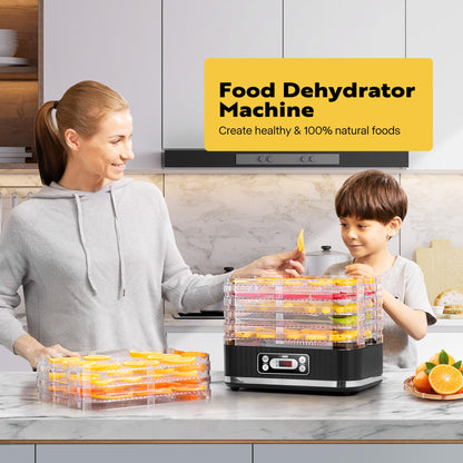 VIVOHOME Dörrautomat mit 8 Einlegefächern 400W BPA frei Dörrgerät mit Temperaturregler von 35°C bis 70°C inkl.72H Timer und Rezept für Fleisch,Obst,Haustier-Leckereienek
