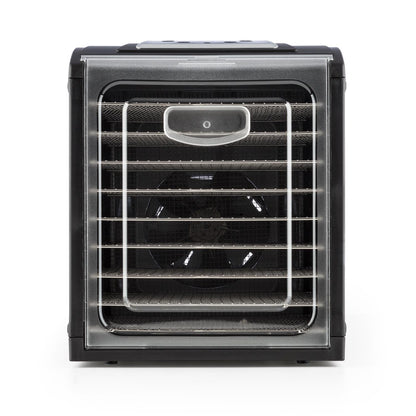 Klarstein Dörrautomat, Dörrgerät, Food Dehydrator, Dörrautomat aus Metall, Dehydrator Food Dryer, 9 Ablagen, 700 Watt, Touch-Display, Timer, Edelstahlheizelement, HotAir Circulation System, Schwarzk