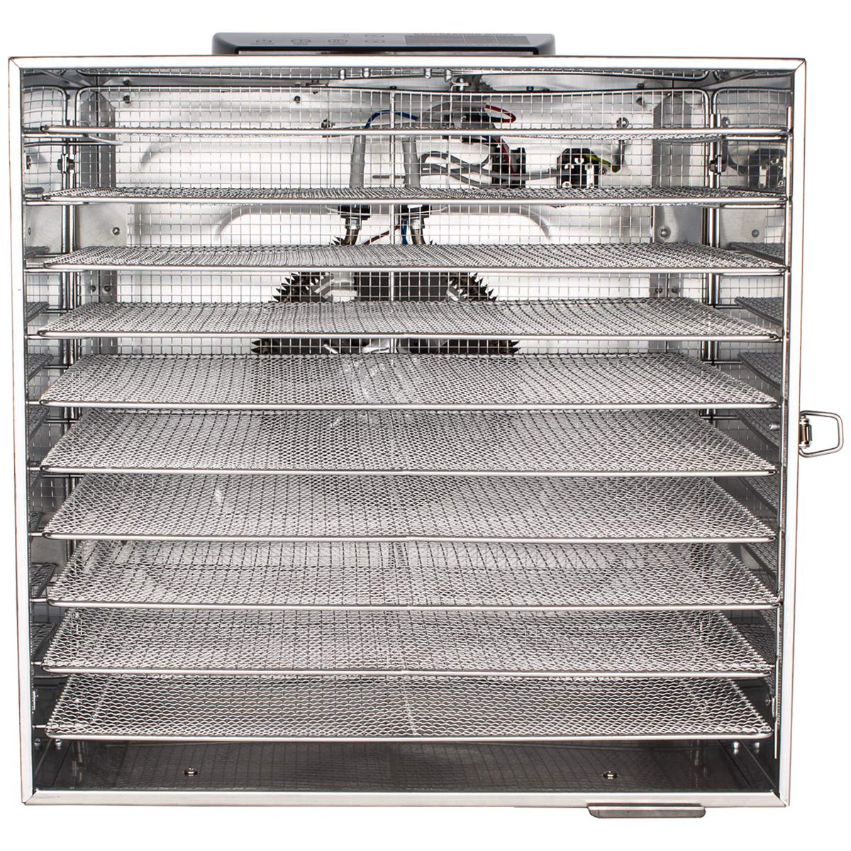 Beeketal 'BDA-15' Dörrautomat aus Edelstahl mit 10 Etagen, Zeitschaltuhr (max. 24h), einstellbarer Temperatur (30-90 °C) und LED Bedienfeld - Profi Gastro Dörrgerät inkl. 10 Einlegegitterk