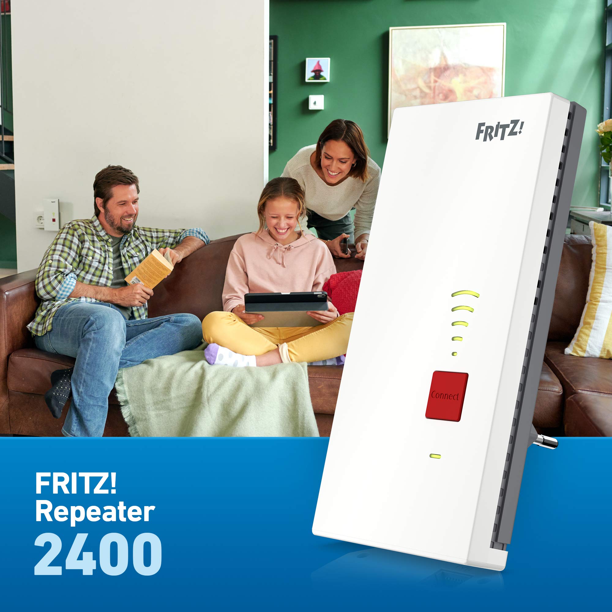 FRITZ!Repeater 2400 – Dual-WLAN AC+N Repeater mit bis zu 1.733 MBit/s & LANk