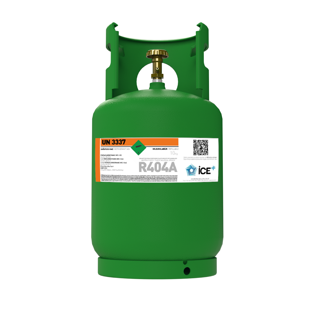 R404A Klimagas Kältemittel – 10 kg, aufladbarer Zylinder, 1/4 Anschluss