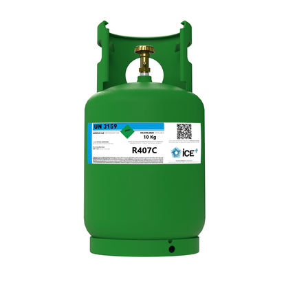 R407C Klimagas Kältemittel – 10 kg, aufladbarer Zylinder, 1/4 Anschluss